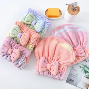 High Quality Rainbow Head Towel Coral Velvet Hair Drying Towel Hair Dry Wrap Soft Bath Shower Hat for Girls Women Ladies Kids