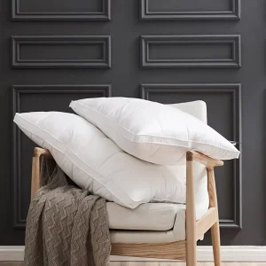 High Quality Rectangle Solid Color 100% Cotton Standard Queen king Size Feather Down Pillow for High Grade Hotel Use
