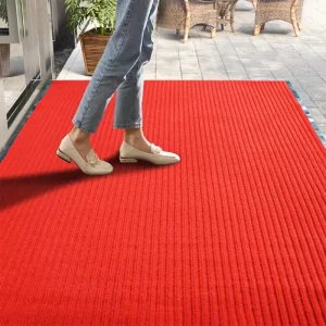 High Quality Red Wedding Carpet Runner Low Priced Hall Carpet with Ribbed Polyester Doormat Rolls Floor Mat Padding