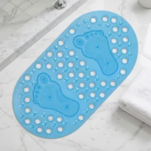 High Quality Reusable Function PVC Rectangle Foot Scrub Rug Non Slip Portable Anti Skid PVC Bath Washable Mat for Easy Massage