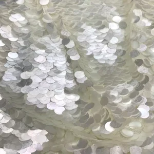 High Quality Shell Sequin Fabric Large Sequin Fabric Mesh Lace for Evening Dress Women Dress Shoes Bags Hat Fashion Garment