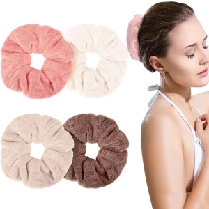 High Quality Soft Custom Absorbent Hair Drying Towel Scrunchies Hair Ties