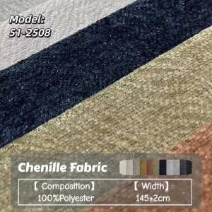High Quality Soft Metallic Yarn Dyed Chenille Woven Breathable Lightweight PA Coated 100% Polyester Upholstery Fabric Sofa Home