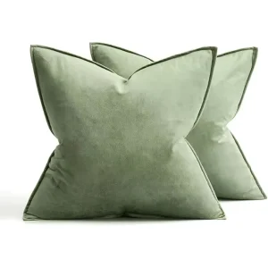 High Quality Soft Velvet Cushion Cover with Piping Home Decorative Brown Throw Pillow Cover Luxury Pillows & Cushions Case