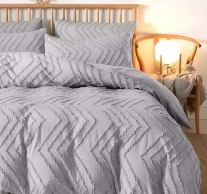 High Quality Solid Color Cut Flower Wave Craft Comfortable Soft Quilt Pillowcases 3 Pcs Boho Style Comforter Set