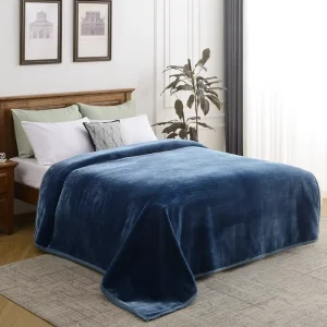 High Quality Solid Color Raschel Blanket Soft Cozy Blanket Microfiber Weighted Winter Blanket