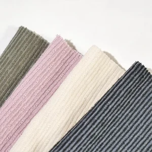 High Quality Solid Plain Dyed Jacquard Knitted Ribbed 230gsm Soft Breathable Sweater Knit Rib Fabric