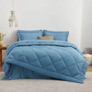 High Quality Solid Stitch King Size 7-Piece Polyester Comforter Set Breathable Fabric Modern Style All-Season Use Quilts