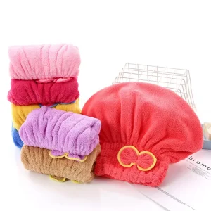 High Quality Super Absorbent Fast Reusable Elastic Microfiber Bath Spa Head Cap Dry Hair Turban Wrap Hair Drying Towels