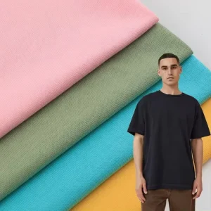 High Quality Textile Welf Knitted 100% Cotton 200GSM T shirts Fabric Material for Women Man Tshirts Clothing