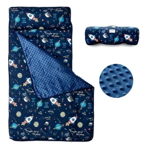 High Quality Travel Fleece Mat Camping Comforter Rollup Design Kids Sleeping Bag With Removable Pillow and Minky Blanket