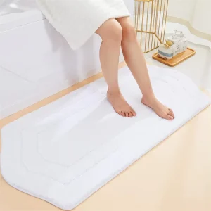 High Quality Tufted Modern Oval Bath Mat Super Absorbent Anti slip Washable Quick Dry Minimalist Bathroom Rug for Hotel