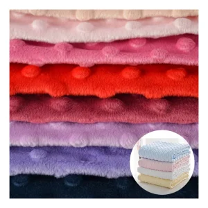 High Quality Velvet Soft Plush 100% Polyester Minky Dot Fabric for Baby Blankets