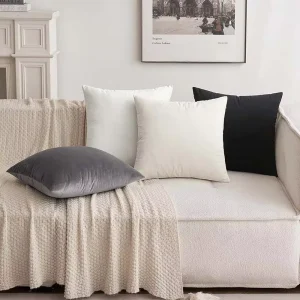 High Quality Velvet Throw Pillow Covers Classic Simple Modern Lumber Soft Velvet Pillow Cushion for Home Sofa Decorative