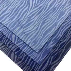 High Quality Vintage Cool touch 330g 11.64oz Zebra print Jacquard Knitted Lightweight Soft Finish 100 Yarn Denim Fabric