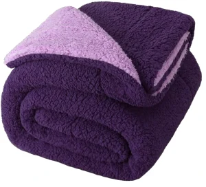 High Quality Warm and Soft Colorful Sherpa Fleece Throw for Bedding Throw Blanket