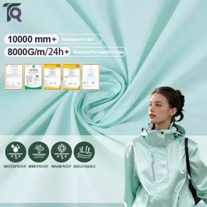 High Quality Waterproof 420T Nylon Taffeta Fabric Windproof Breathable PU Coated Outdoor Fabric for Jackets & Parkas