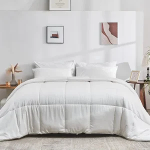 High Quality White King and Queen Bed Comforter Set Solid Pattern Duvet Insert for Home Wedding Hotel