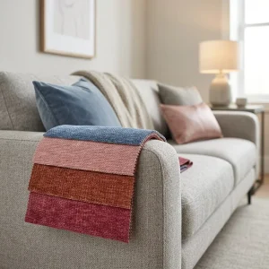 High Quality Woven Chenille Sofa Corduroy Fabric Plain Dyed Breathable Upholstery Textile Manufacturer