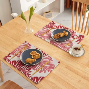 High Quality Woven Printed Placemat for Dinning Room Linen Washable Rattan Table Place Mats Sets