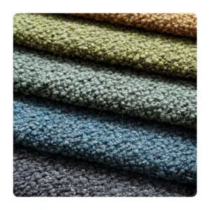 High Quality Yarn Dyed Woven Wool Mixed Elastic Stretch Teddy Boucle Upholstery Fabric for Furniture Sofa Textile