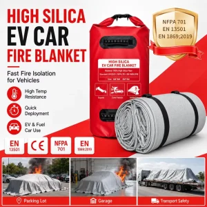 High Silica Fire Blanket for Electric Car Parking Lot Garage and Charging Station Safety