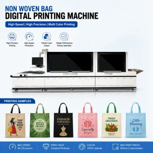 High Speed Digital UV Inkjet Printer for Paper & Non Woven Bags CMYK Eco Friendly Ink Supports Dynamic Database EXCEL/TXT CE