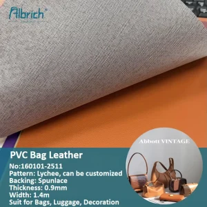 High Strength 0.9mm Spunlace Fabric PVC Artificial Leather Wear Resistant for Chic Backpacks and Decoration 160101 2511