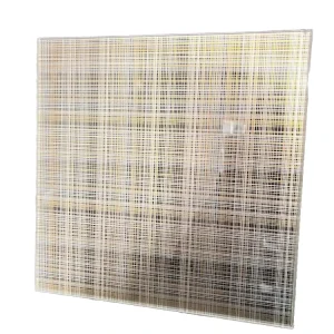 High Strength Industrial Privacy Decorative Fabric Laminated Glass Wire Mesh Eco Friendly Fire Resistant Tempered Laminated