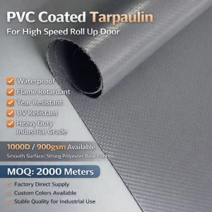 High Strength Long Service Life PVC Coated Tarpaulin for High Speed Rolling Shutter Door