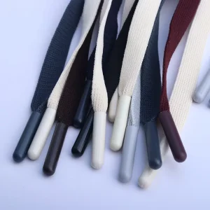 High Tenacity 10mm Polyester Webbing Strap Customizable Drawcord With Plastic Tips Aglets Cap For Bags Shoes Home Textiles