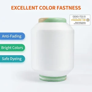 High Tenacity 4075 Spandex Covered Polyester Twisted Yarn OE Technics Core Spun Dyed Anti-Pilling Melange Style Knitting Weaving