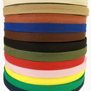 High Tenacity Color Cotton Webbing for Bag Strap 1.5 mm Thick Available 2 cm 2.5 cm 3.2 cm 3.8 cm 5 cm Sizes
