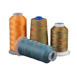 High Tenacity Thread For Decoration Rainbow Embroidery Thread Tex 70 Multi Color Sewing Thread