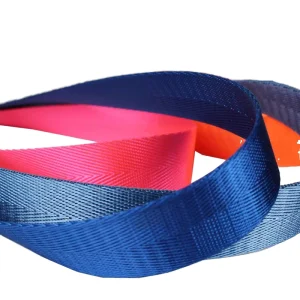 High Tenacity Twill Woven Webbing Straps 20 25 32 38 50mm Solid Color Polyester Cotton for Bags Belts Custom