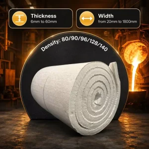 High Tensile Strength Ceramic Fiber Blanket Odorless Fireproof Aluminum Foil Composite Customizable Thermal Insulation Blanket