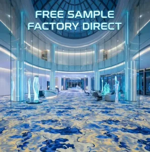 High Traffic Durable Machine Made Jacquard Nylon Carpet Eco Friendly Floral Hotel Corridor Carpet 6 12MM Wall to Wall Floor Rug