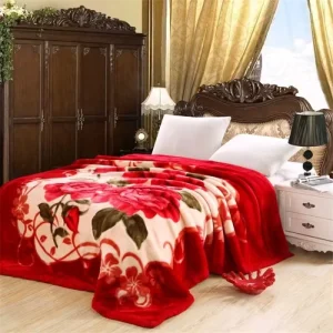 High Weight Raschel Large Blanket Waterproof and Thick Material in Bright Colors for Home Outdoor Use Winter Bed Blankets