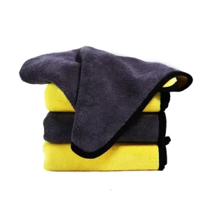 High density Custom logo Double sided 600gsm Microfiber Cleaning Cloths Car Washing Coral Fleece Towel