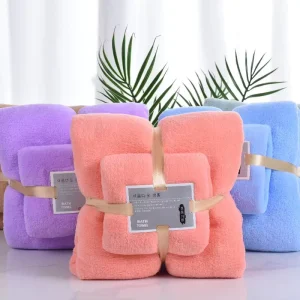 High density Padded High grade Warp Knitted Coral Fleece Mother Towel Soft Absorbent Towel Bath Towel Set