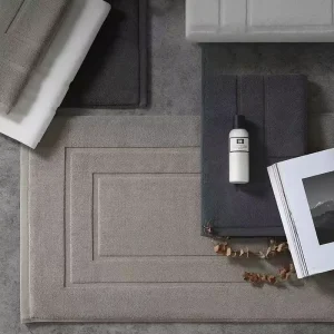 High density cotton bath mat solid color washable carpet design custom color bath mat