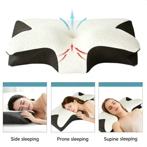 High end Luxury Memory Foam Butterfly shaped Ergonomic Pillow Bed Pillow Sleep Solid Customizable Cervical Support Neck Pain