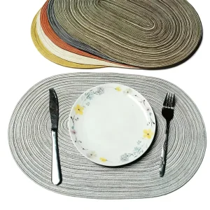 High end Nordic Style Coasters Woven Polyester Cotton Washable Heat resistant Non slip Customized Color Custom Size Table Mats