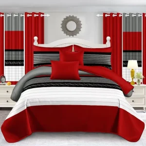 High-end Polyester Bed Sheets Duvet Cover With Embroidery Four-piece Comforter Red Bedding Set Supplier