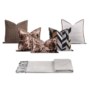 High-end Retro Style Linen Cotton Cushion Heated Home Bay Window Sofa Lumbar Pillow Vintage Portrait for Villa Living Room