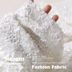High end matte textured sequined embroidered fabric for fashion wedding dresses and clothing