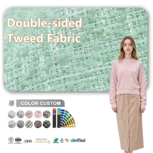 High quality Fashionable Warm toned Double sided Tweed Fabric Suitable for Use in Garments Such As Jackets Coats and Dresses