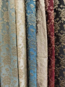 High quality Full page Rose Embossed Pattern High precision Curtain Fabric Suitable for Both Home and Commercial Use