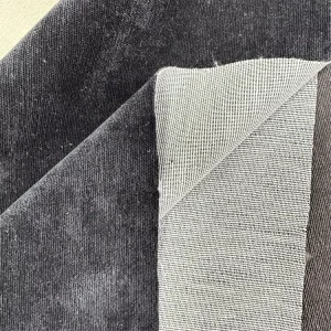 High-quality Grey Corduroy Fabric of 300gsm 100% Polyester Velvet Can Be Used for Furniture Decoration and Sofa Fabrics