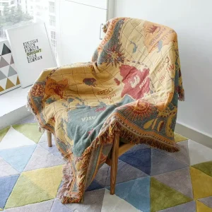 High quality Jacquard Woven Blankets for Camping Knit Throw Blanket with Unique Patterns AB Sides Bohemian Tapestry